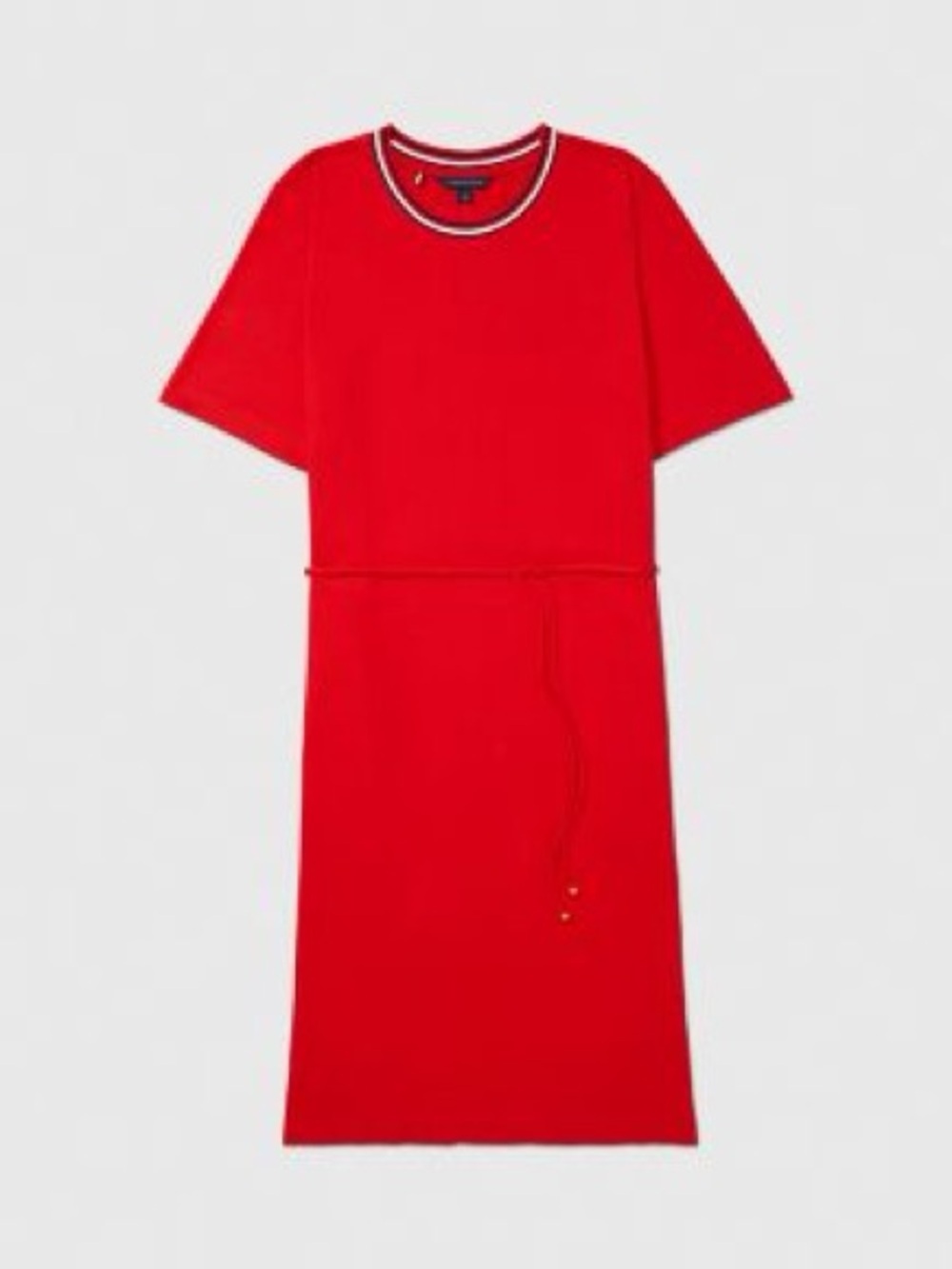 Tommy Hilfiger Belted Shift Red Dress Midi Tshirt Dress